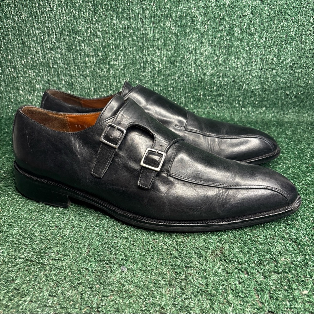 DONALD J PLINER ‘Azone’ Black Double Monk Strap Dress Shoes Mens Size 14 M